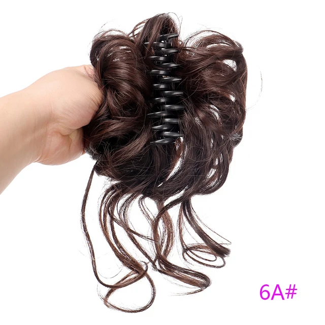 Synthetic Hair Bun Chignon Messy Curly Hair Band Elastic Scrunchy Hairpieces Chignon Donut Updo Hair Pieces for Womens