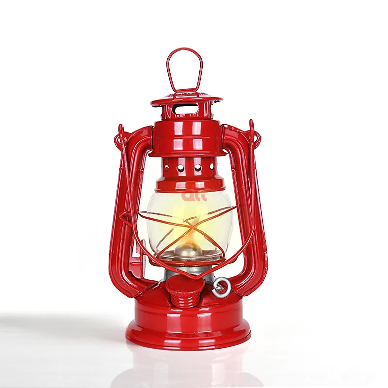 iron oil burning lantern/factory vintage kerosene lamp/tent outdoor camping light red
