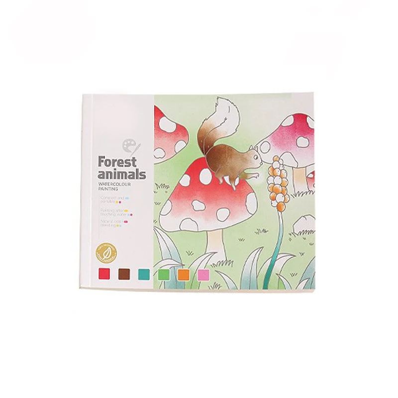 Custom Pocket Watercolor Painting Bookmarks Book For Kids Palette Paint Book Water Coloring Drawing Book Toys Set With Brush