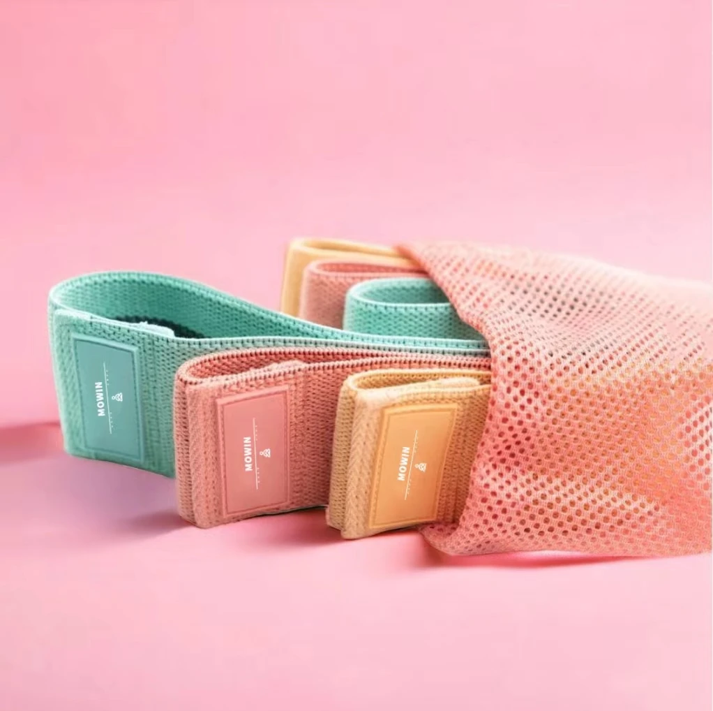 Premium Elastic Fabric Cotton Yoga Hip Resistance Bands Set for Adjustable Sports Workout Equipment Speed and Strength Training