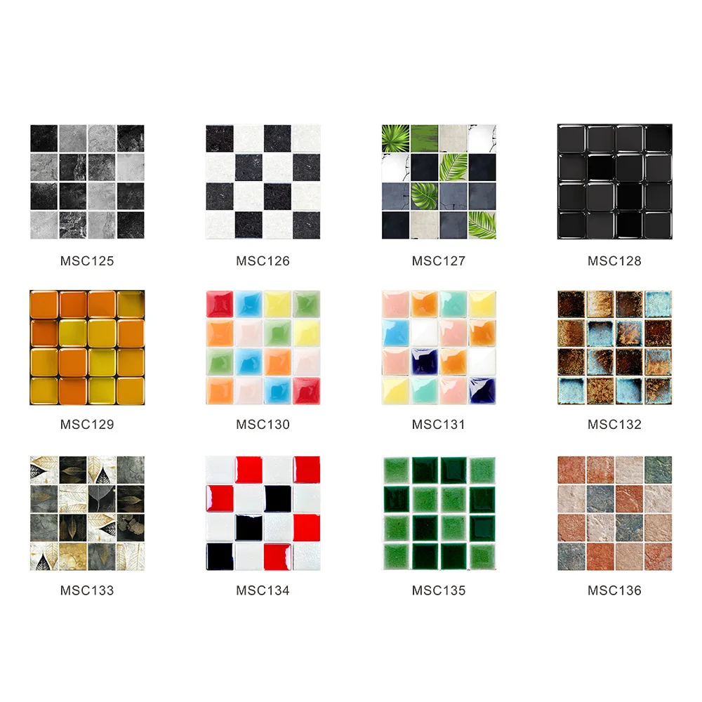 10*10cm 10 pcs 3D Mosaic Tile Sticking Self adhesive DIY Removable Decorative PVC Wall Sticker Wholesale