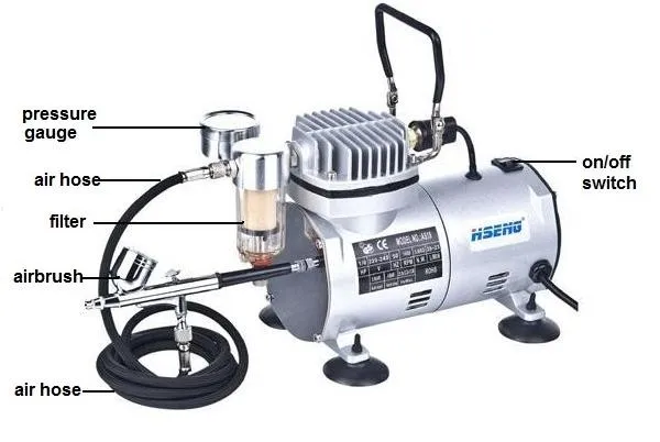 AS18K-1 Airbrush Painting Air Compressor airbrush paint for nails Hobby  Airbrush Compressor
