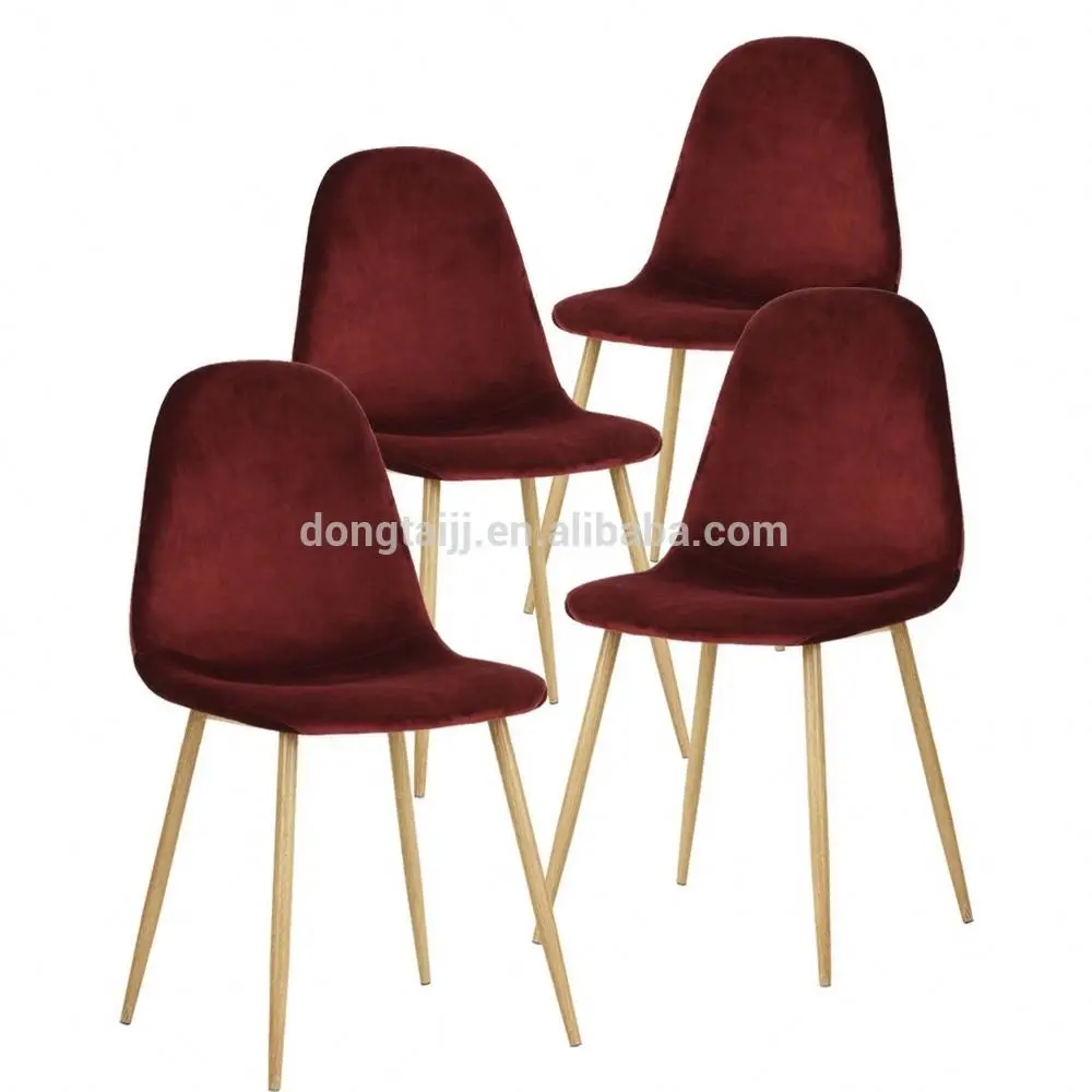 
Modern Style Velvet Fabric Dinning Chairs With Black Powder Coated metal Leg dining chair 