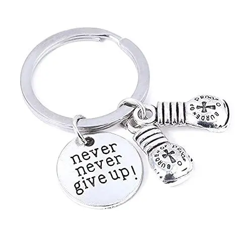 Mini Boxing Glove Keychain Boxer Fan Sport Lover Gift Inspirational Key chains Charm Keyring Never Never Give Up Boxing Key Ring