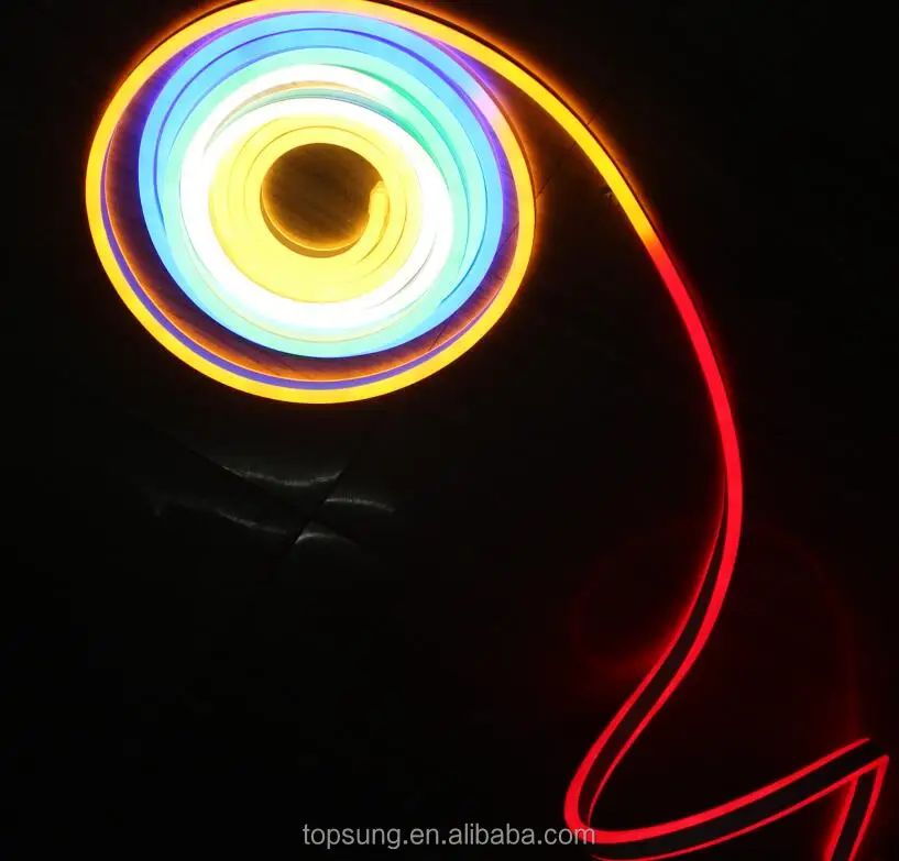 ultra thin neon 24v dmx pixel programmable rgb neon mini multi color double sided rgbic neonflex smart stripe