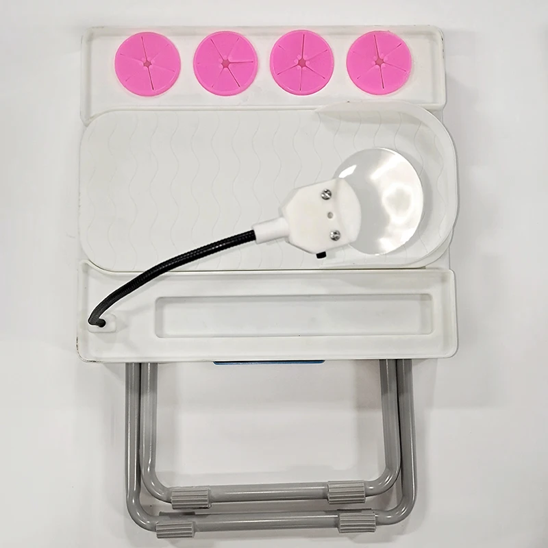  Manufacture Custom Cheap Foldable Nail Table Portable Manicure Furniture with LED