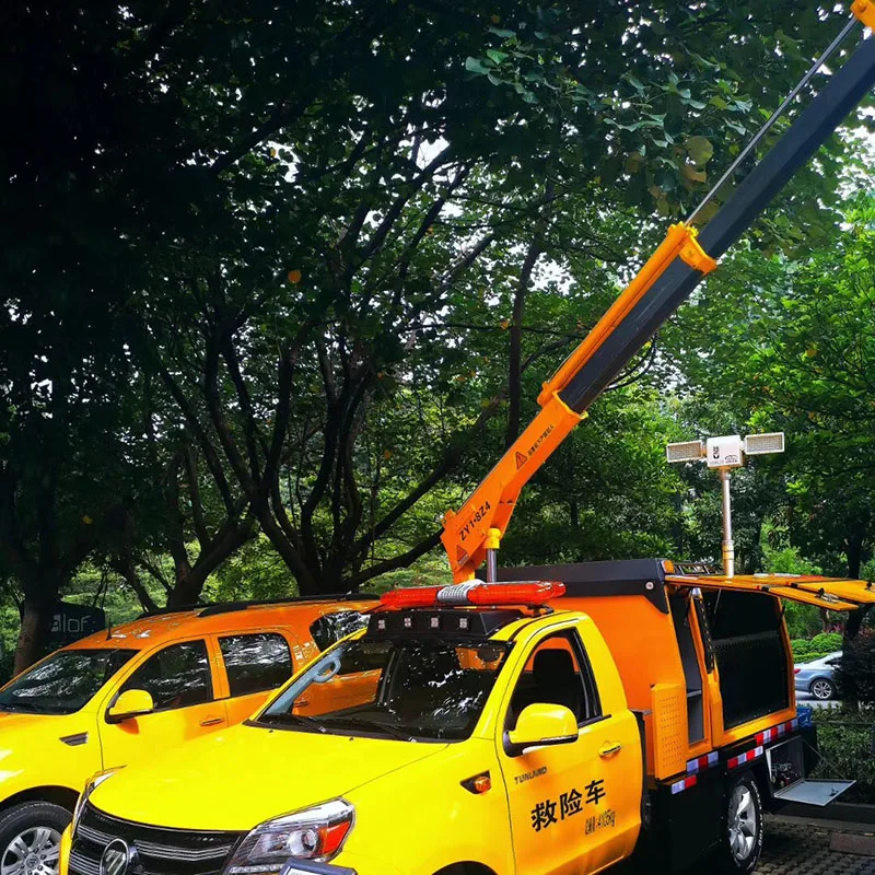 Small Hydraulic Hitch Mounted Pickup Truck Crane with Cable Winch