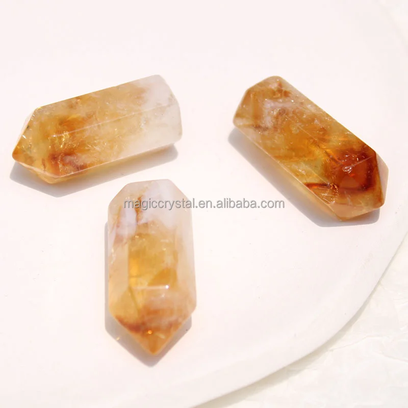 Wholesale Price Mini Crystal Wand Natural Brazil Citrine Quartz Crystal Point For Pendant
