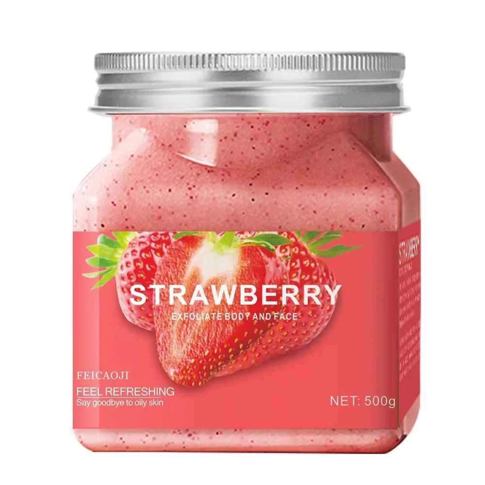 Fruit Sea Salt Body Scrub Skin Smooth Softens Cuticles Sugar Avocado Strawberry Apricot Sherbet Face Moisturizing Exfolianting