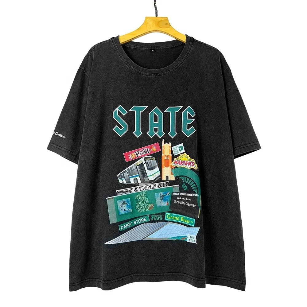 Manufacturers for customs clothes 100% cotton  dtg printing custom logo oversize black t-shirts for men