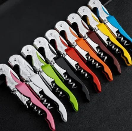 HXYWBO113 61g steel wire grain wine cork screw opener handle small corkscrew screwpull fold wine opener waiters corkscrew