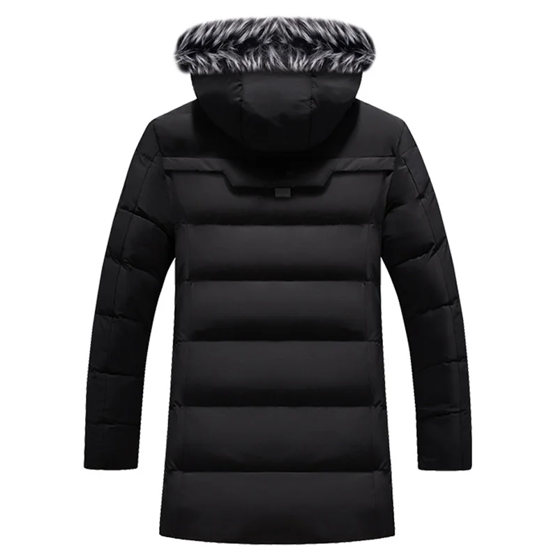 
Wholesale Winter Jackets Men Parka Coat Faux Fur Hooded Windbreaker Jacket Thicken Warm Cotton Padded Clothes Fashion Long Coats 