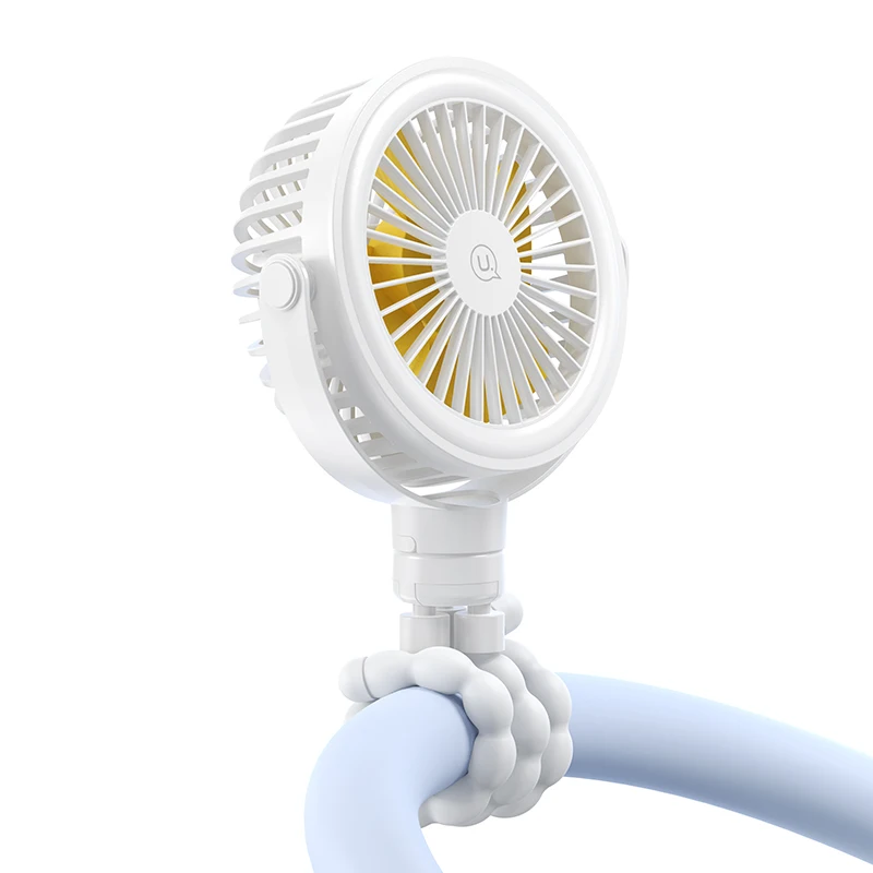 USAMS ZB289 Baby Stroller Portable Fan 2000mAh Power Source Three-Speed Hand Fan with Table Installation