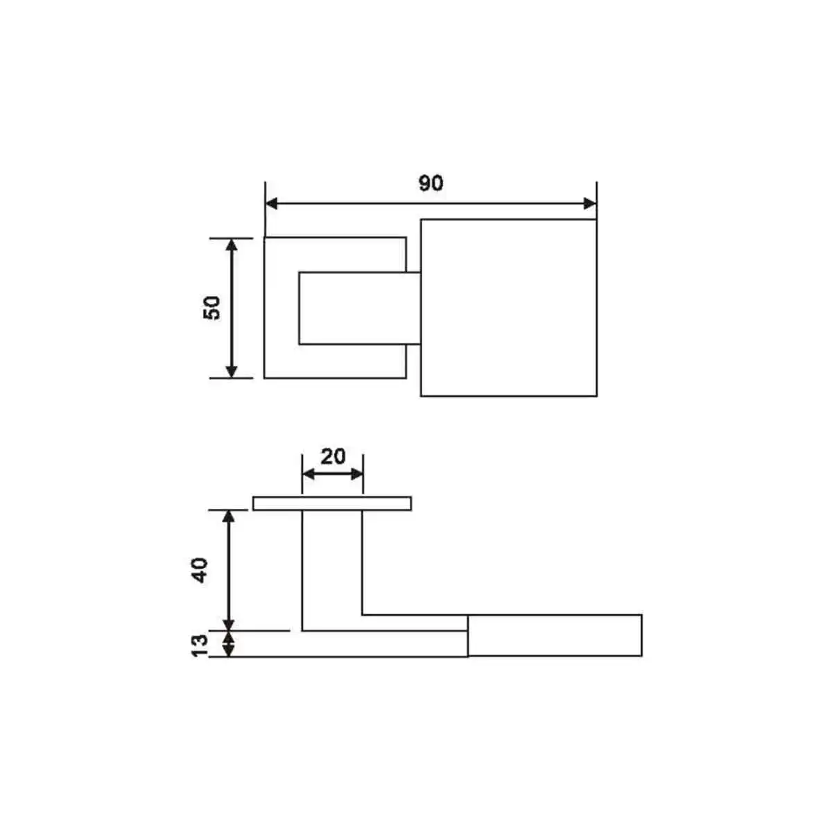 Modern Square Design Door Handles Lockset China Hardware for Bathroom Entry Dummy Bedroom Lock Adjustable Latch Up/Down Locks