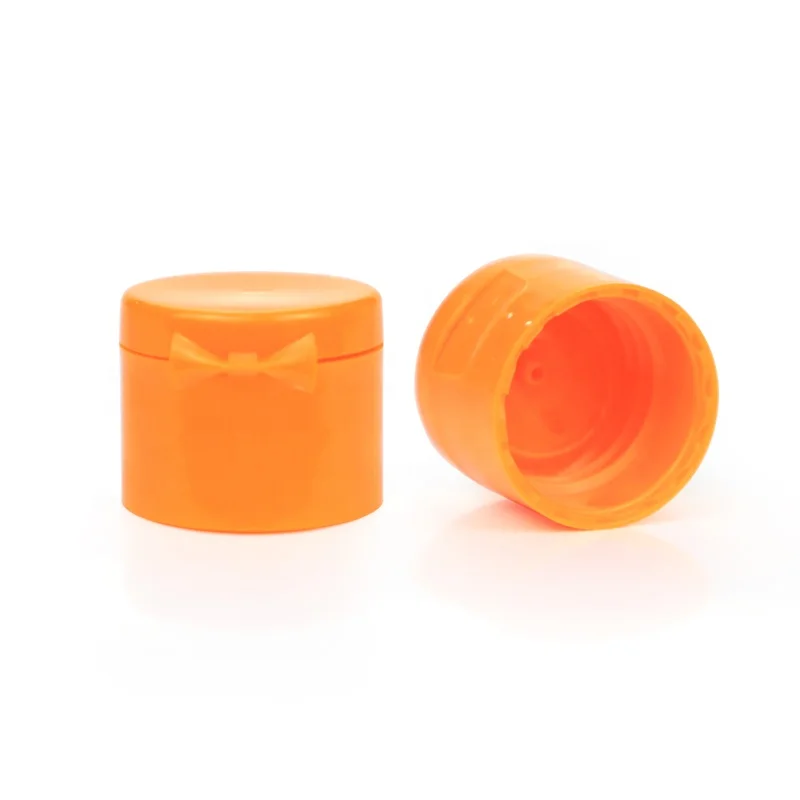 20/410 Plastic Bottle Flip Top Cap Custom Orange Color Flip Top Cap