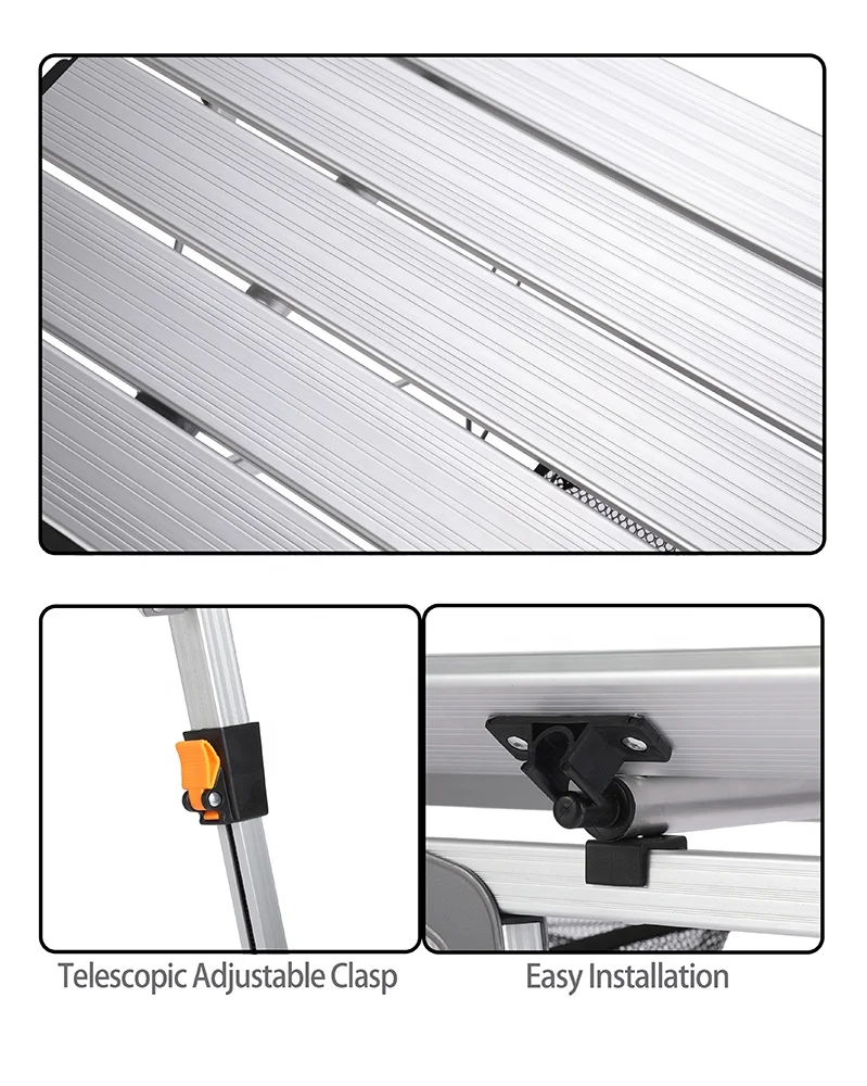 YILU Adjustable Height Aluminum Roll Up Table Outdoor Egg Roll Folding Table Camping Rolling Table with Mesh Layer