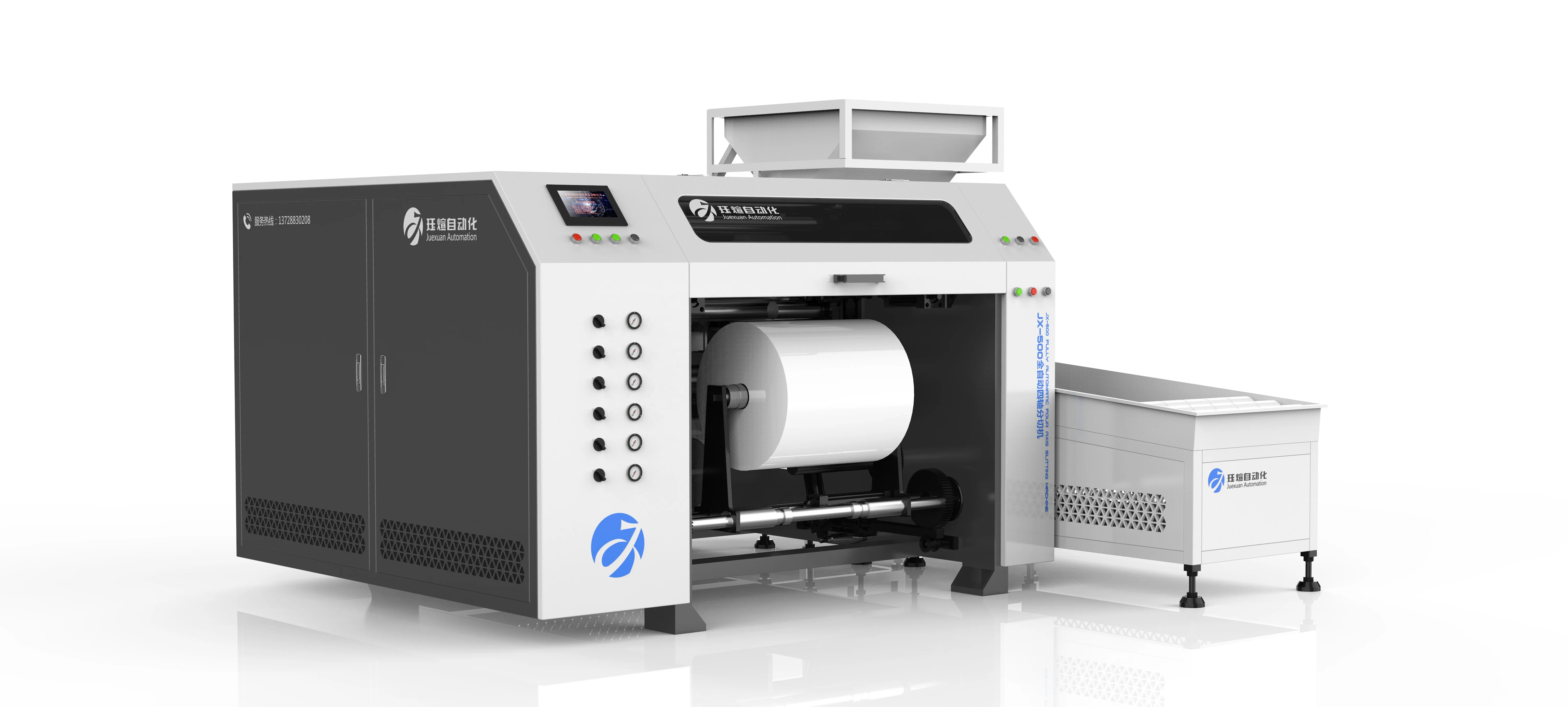 JX-500-4AR 50mm Shaft Fully Automatic Stretch Film Rewinding Machine 2 inch Shaft Stretch Film Rewinding Machine