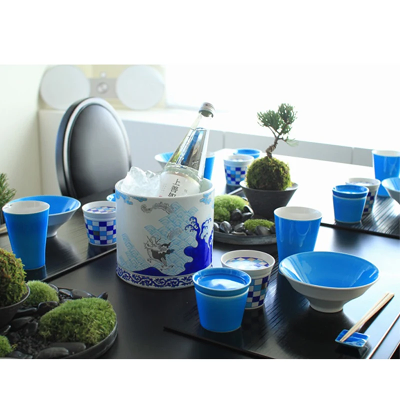 Japanese high quality tableware ice ceramic wine cooler bucket