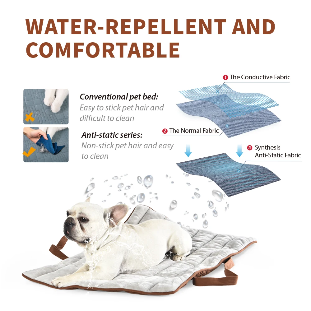 Factory wholesale pet outdoor supplies portable design antistatic fabric waterproof pet carrier bag dog cat mat bed