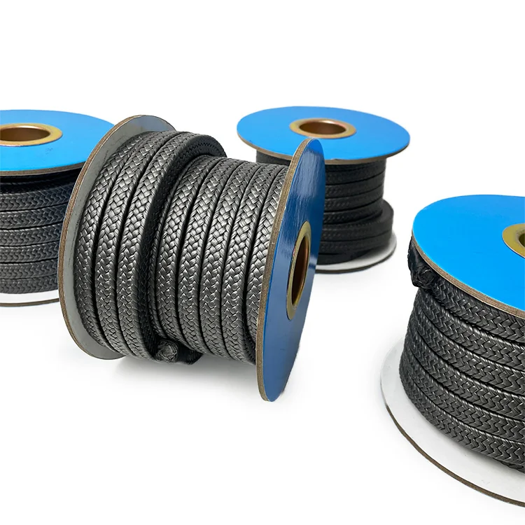 High Performance Black Braided Pure Yarn PTFE Graphite Gland Packing With Oil