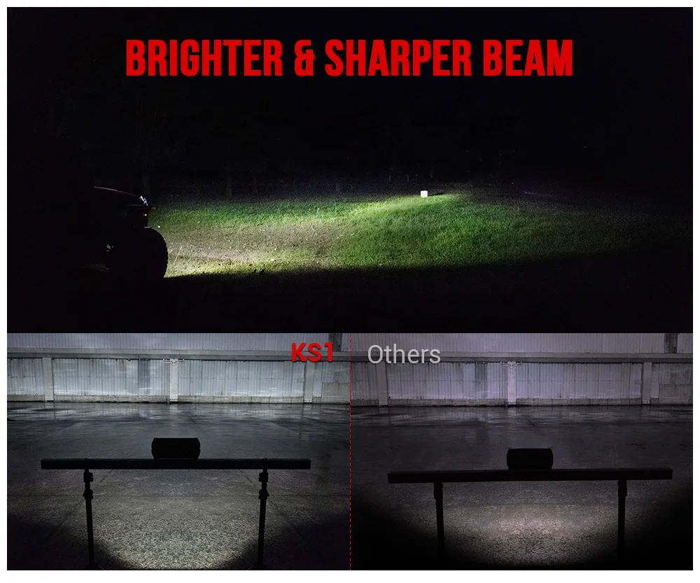 MICTUNING KS1 12Inch Waterproof IP67  60W Off-Road Driving Combo Work Light Led Light Bar With Wiring Harness