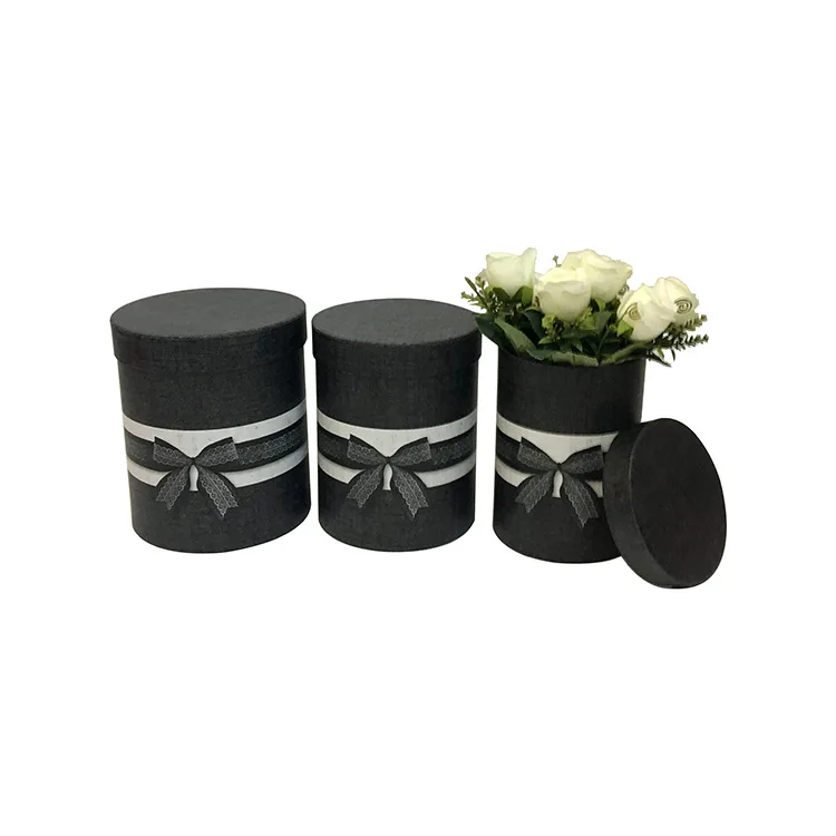 Spot fashion bowtie printed flower hug bucket 3 piece drum set flower box gift box