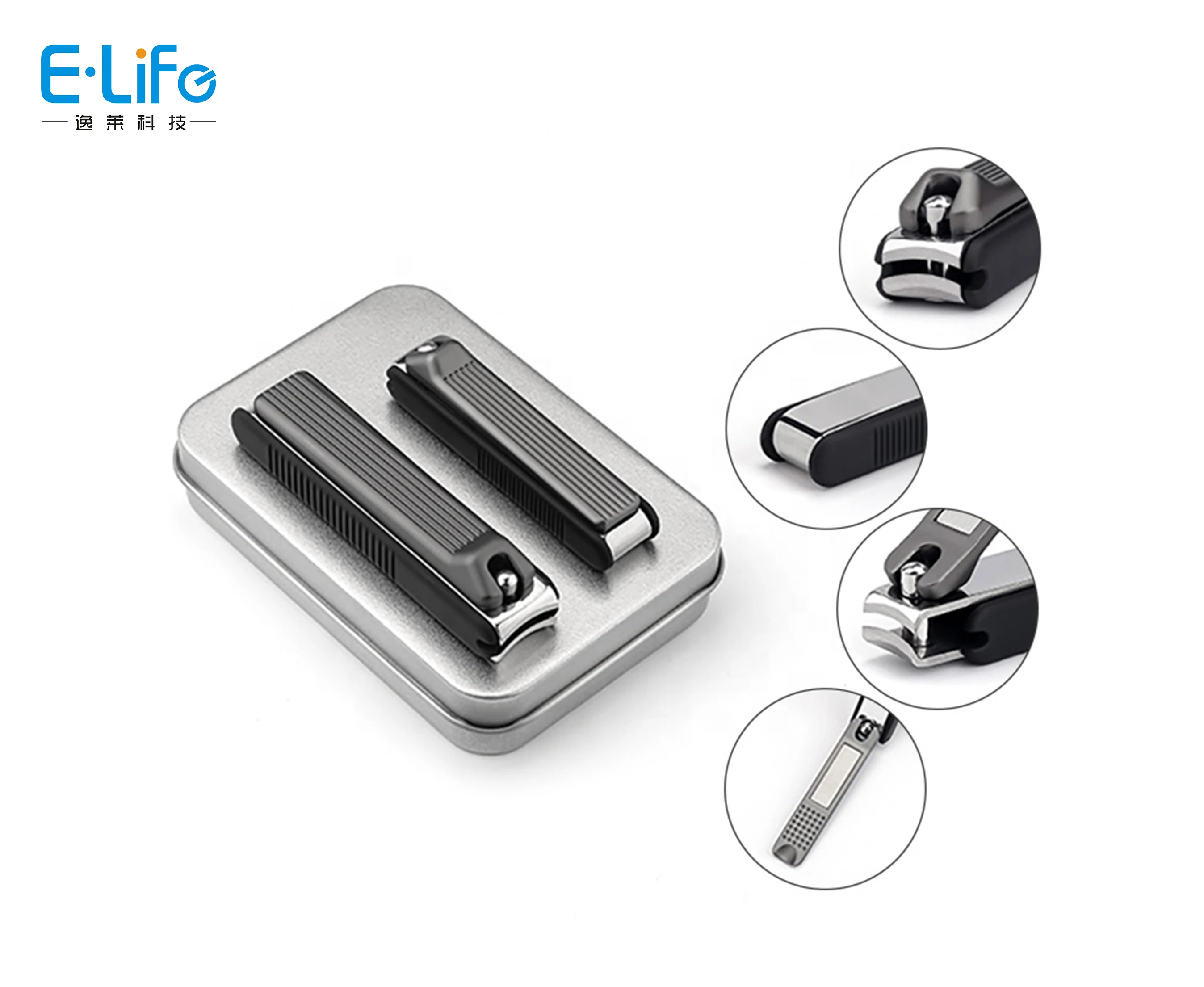 New Professional  Stainless Steel Finger and Toe U Shape with Drawer-Type Rubberized Clean Box Nail File  Nail Clippers  Cutter