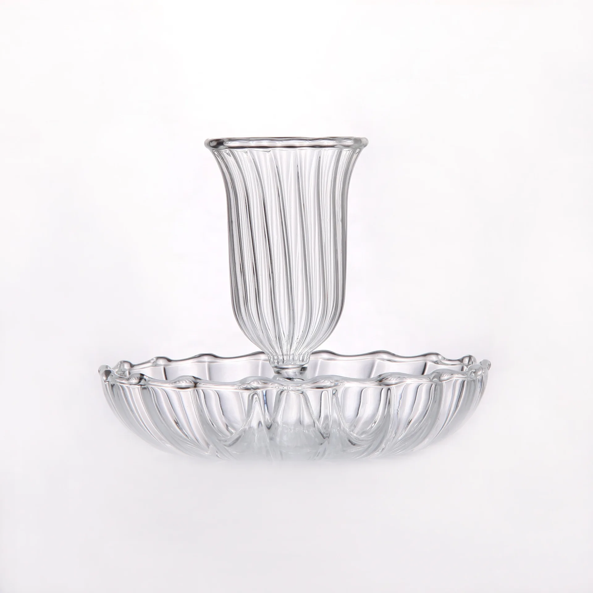 Custom Color Modern High Borosilicate Small Glass Taper Candle Holder Packaging Included-for Lanterns & Candle Jars