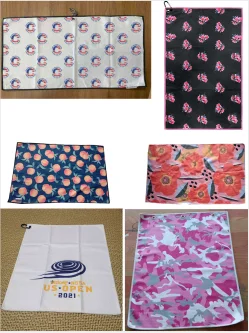 sublimation accessories golf ball cleaning towel customized magnetic logo custom golf towel microfiber waffle with brush