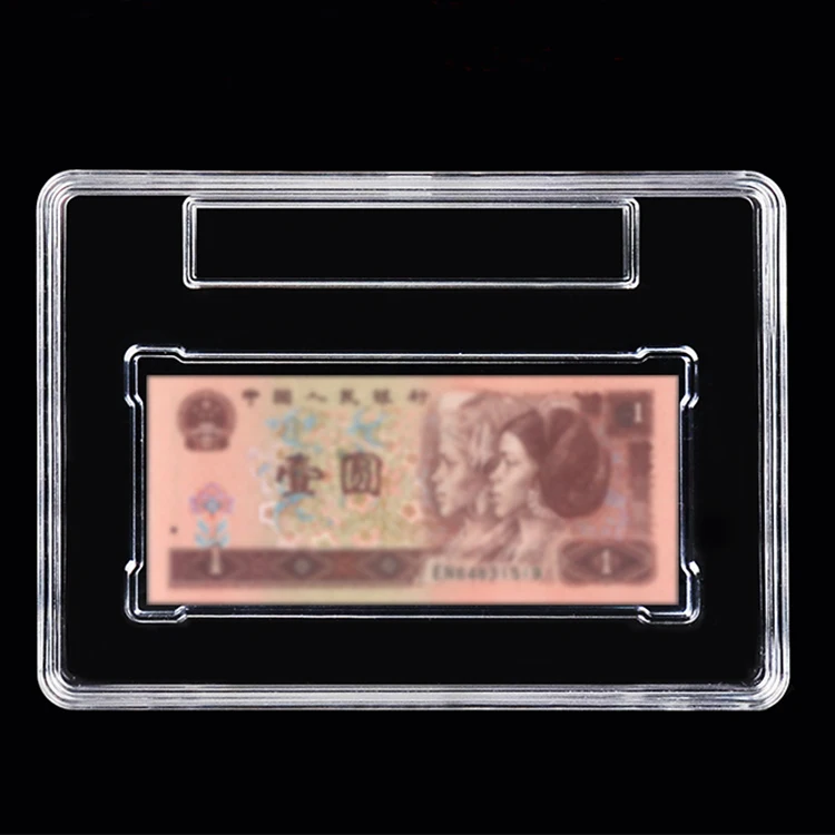 Factory direct clear acrylic dollar bill case rectangular paper money holder