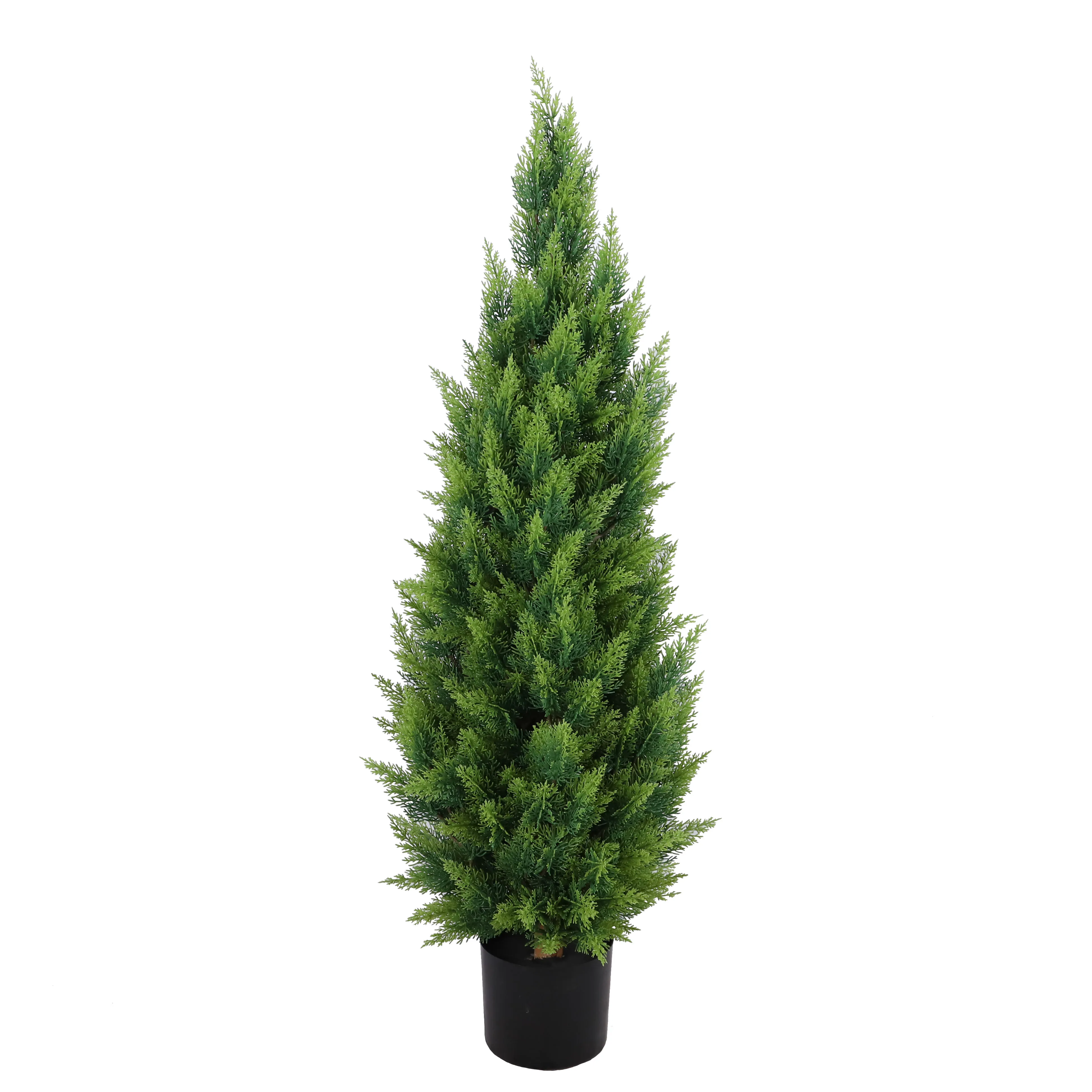 Decorative Dense Durable Natural 120cm Green Christmas Tree Artificial Cedar Topiary Plant for Outdoor Front Porch