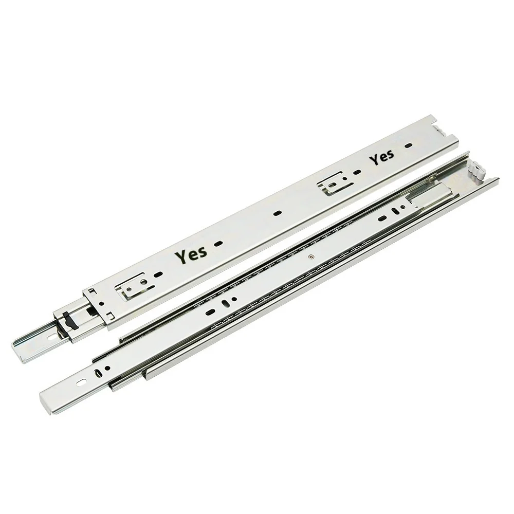 1045-02 Thickened Three-Section Ball Slide Rail Modern Steel Drawer Slide Cabinet Wardrobe Keyboard Tray