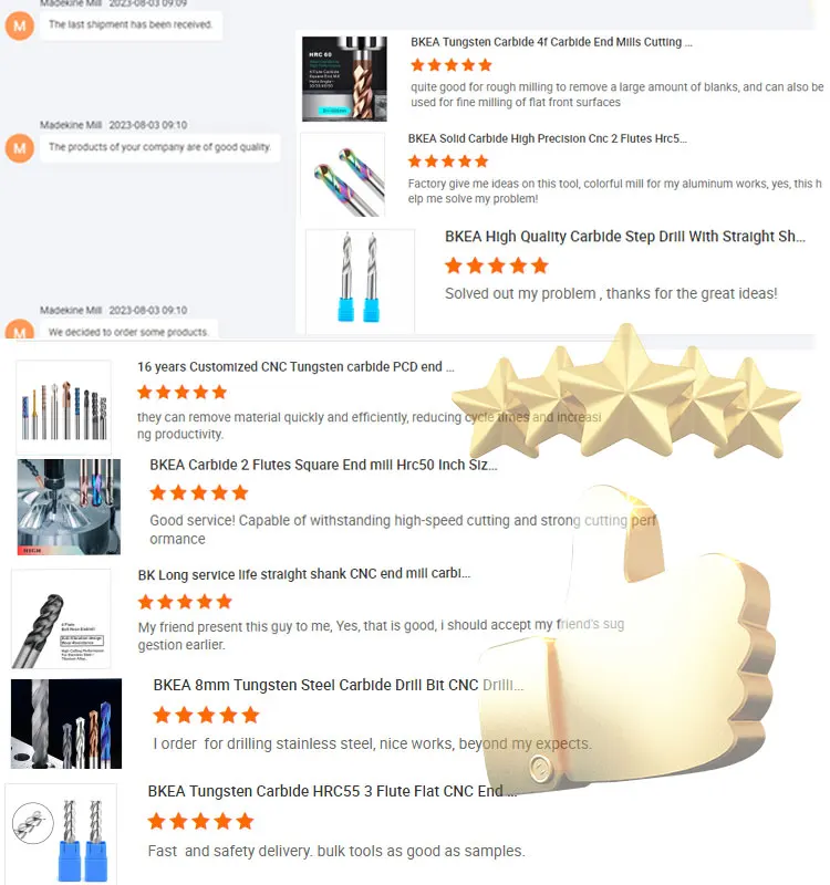 BKEA Customized CNC Machining Carbide PCD Reamer cutting tools milling pcd reamer bit for Tungsten Carbide  material