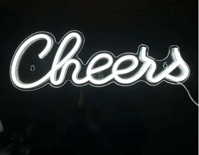 Неоновая вывеска Usb с надписью «Cheers» белая светодиодная неоновая световая для настенного декора подвеска спальни игровой комнаты клуба свадьбы