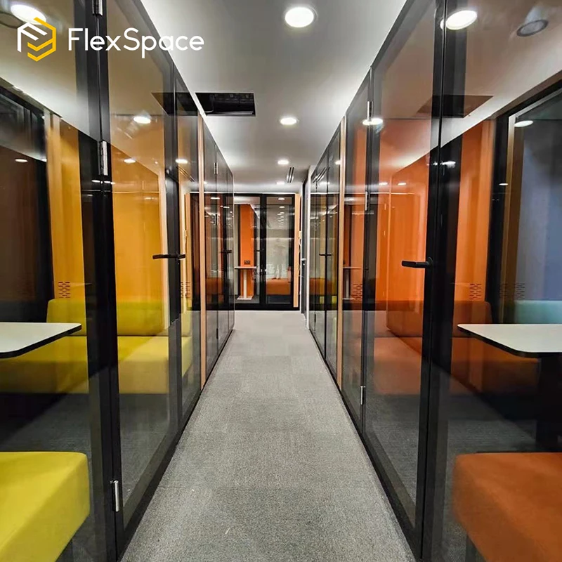 Flexspace 2024 новый офисный блок Лидер продаж большая офисная Кабина на 4 места для встреч звукоизолированный стенд шумоподавления распродажа