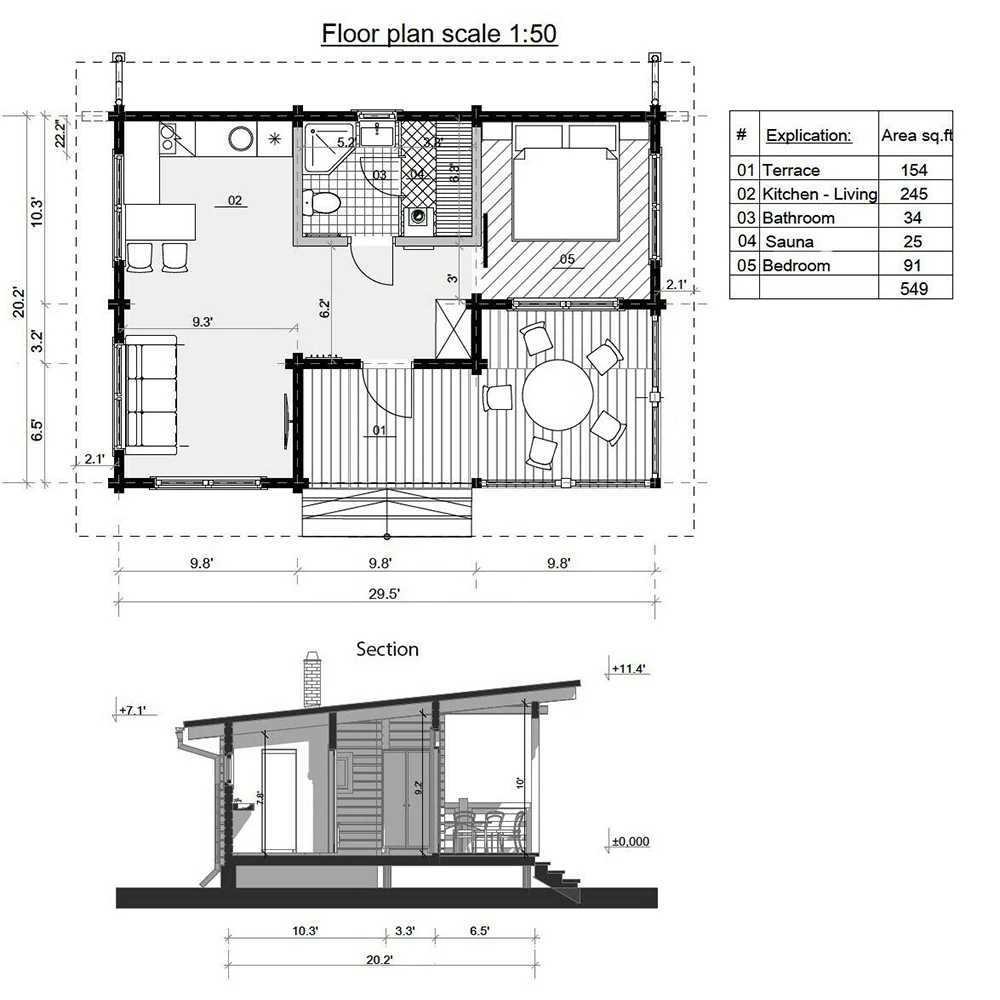 Casa Prefabricada Prefab Homes Wooden Prefab House Kit 1 Bedroom 100% Lightweight waterproof Soundproof