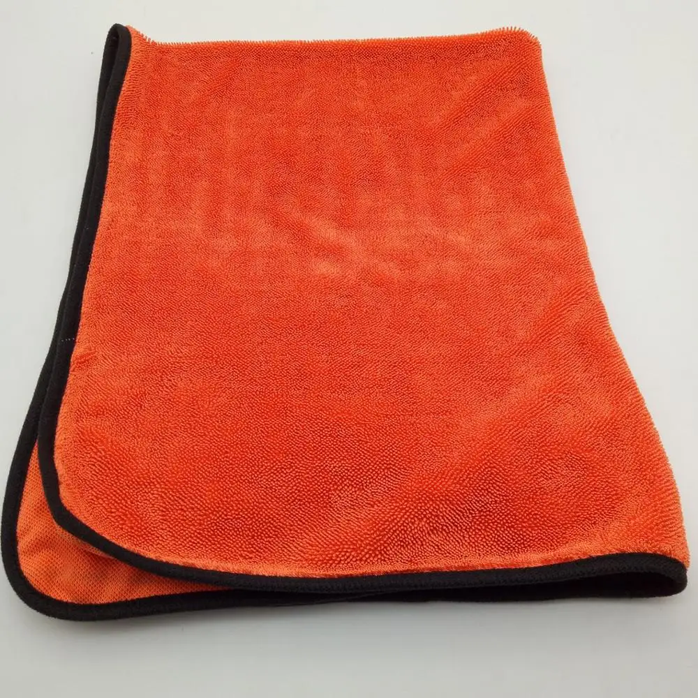 
50*70CM 600gsm Orange Auto Detailing Car Wash Towel Twist Microfiber Car Drying Towel 