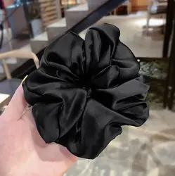 Plain Color Scrunchies Ties Satin Women Elastic Bands Womens Fabric Ponytail Band Hair Tie