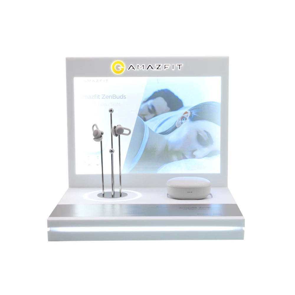 Customized Acrylic earphone headset Display with Speakers /Headsets /microphone display racks