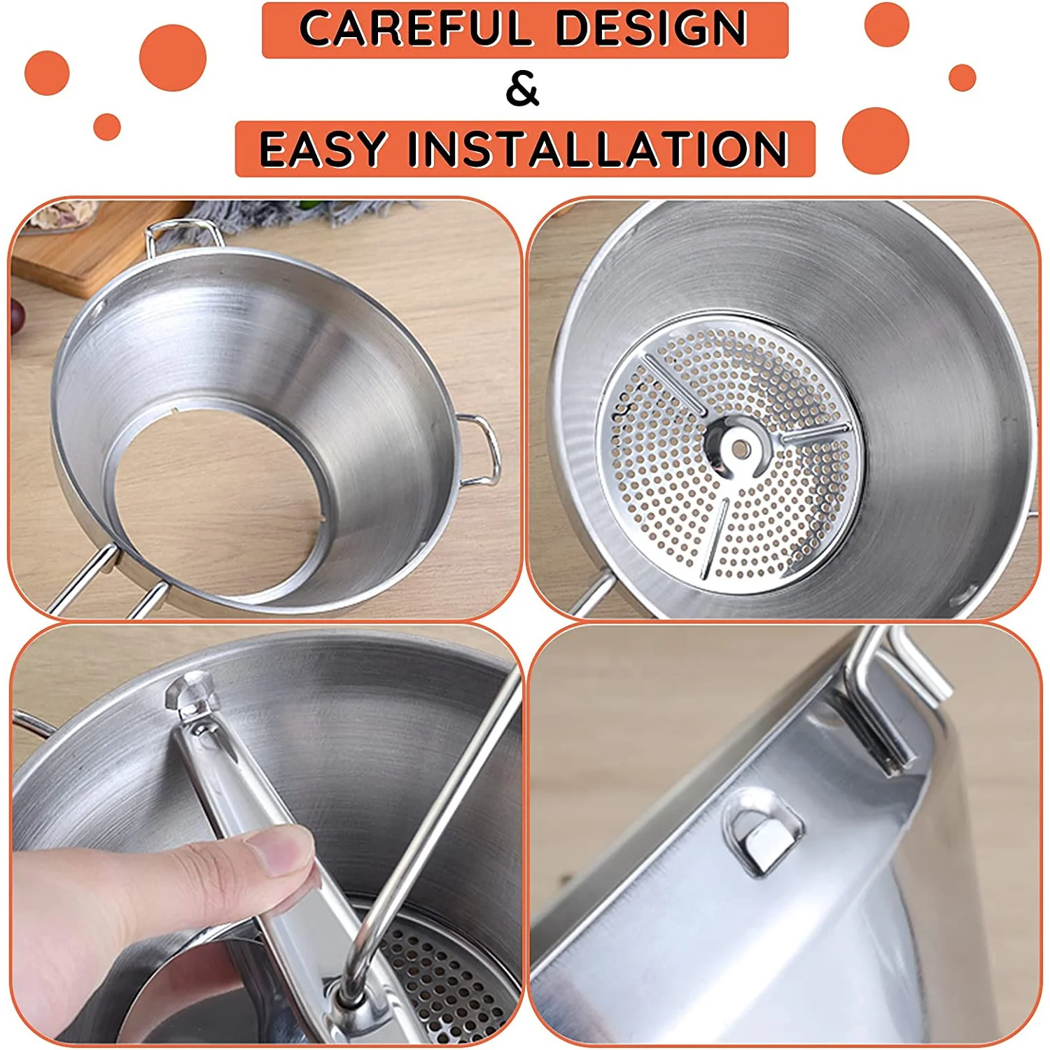 Кухонное устройство Molino De пищевое из нержавеющей стали ручная мельница для фруктов и овощей картофеля с 3 фрезерными дисками