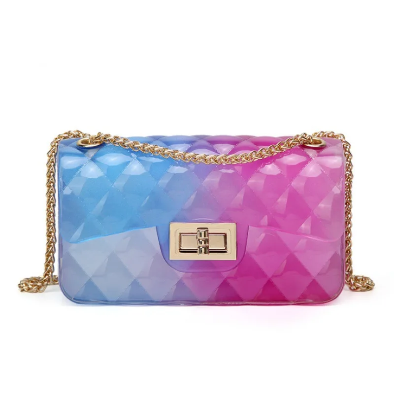 INS Jelly bag transparent mini bag women 2024 summer new fashion chain cross body bag wholesale