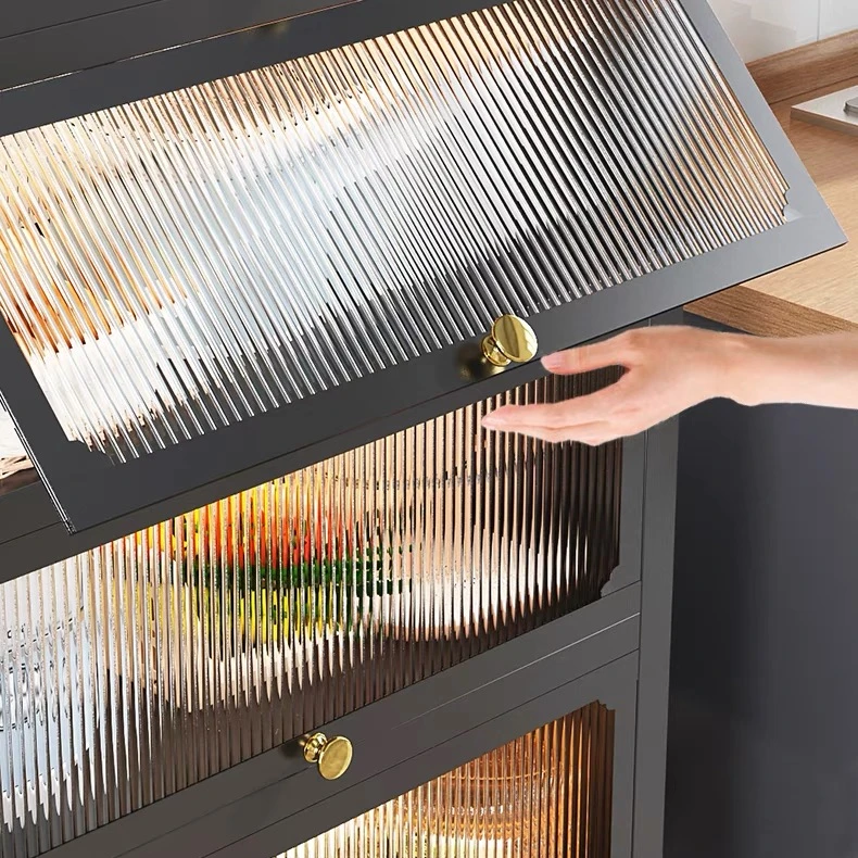 Matte Grey Custom Kitchen Cabinet Metal Steel Kitchen Storage Cabinet Design Kitchen Furniture