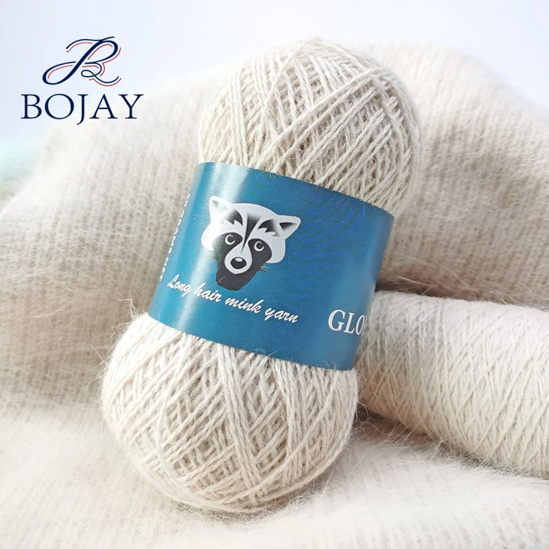 Оптовая продажа с завода низкая цена вязание крючком Bojay 60% Ангорский кролик 40% нейлоновая смешанная пряжа для детского свитера