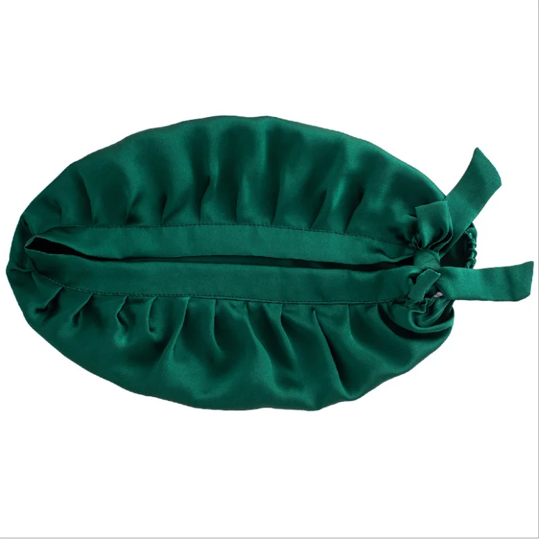 
Nightcap Luxury Satin 25mm Silk Hair Bonnet Double Layer Silk Turban With Custom Logo silk nightcap 
