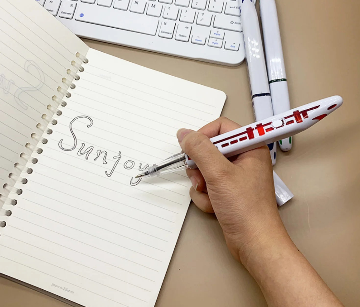 Fancy plastic ball pen, CRH train shape pen with led light, different color led light pen