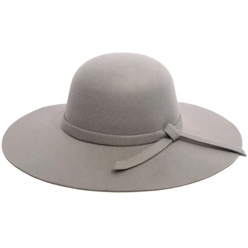Fashion New Vintage Women Ladies Felt Fedora Floppy Wide Brim Wool Hat