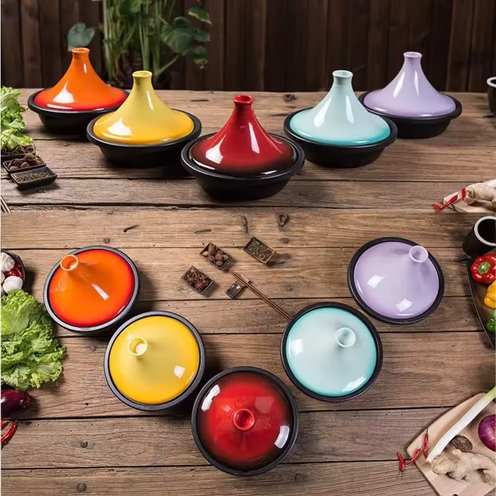 Cast iron enamel tagine pots with ceramic member tagine Moroccan dish Tajine Pot cookware induction bottom