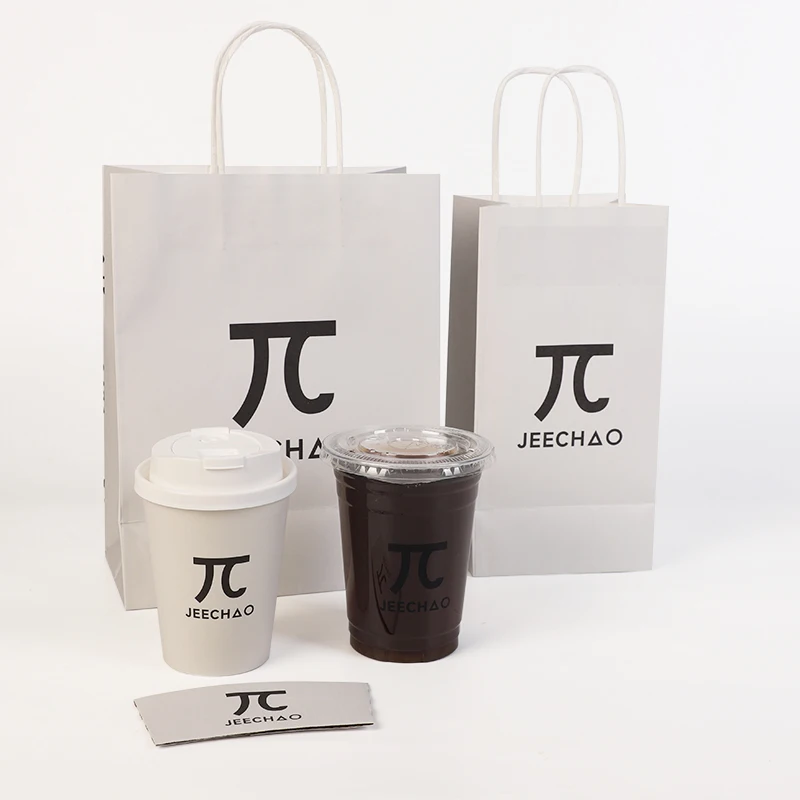 Custom Lamination Paper Cups Tea Coffee Paper Cups Disposable with Lids Takeaway Packing 4oz 8oz 12 Oz 16oz 20oz 22oz Carton