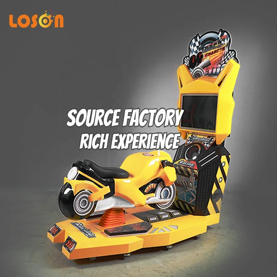 High quality Loson motherboard arcade children simulator car racing rides motorcycle video game machine