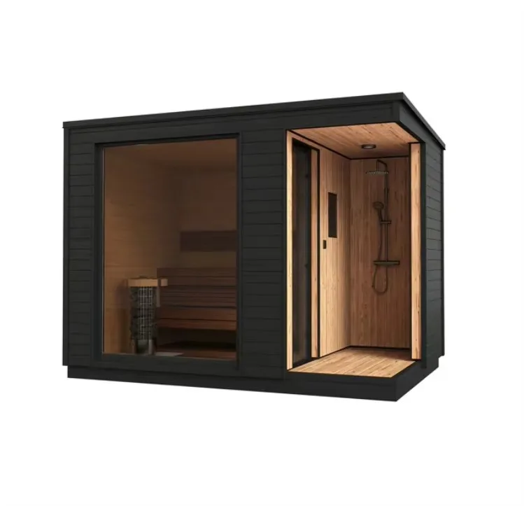 Large size luxury outdoor sauna steam room, hemlock wood exquisitely built